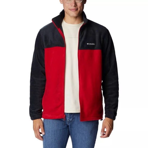 Columbia Jacket Men’s M Steens Mountain 2.0 Full Zip Red Black Fleece - Picture 3 of 5